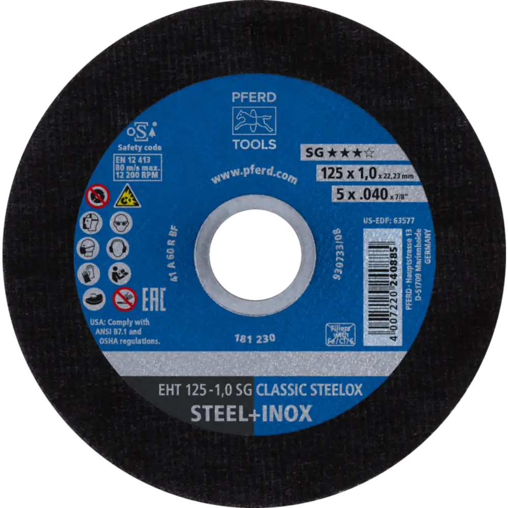 PFERD TOOLS Trennscheibe EHT gerade Leistungslinie SG CLASSIC STEELOX für Stahl/VA