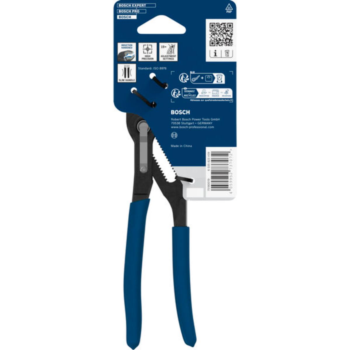 Bosch Wasserpumpenzange 180 mm, tauchbeschichtete, rutschfeste Griffe
