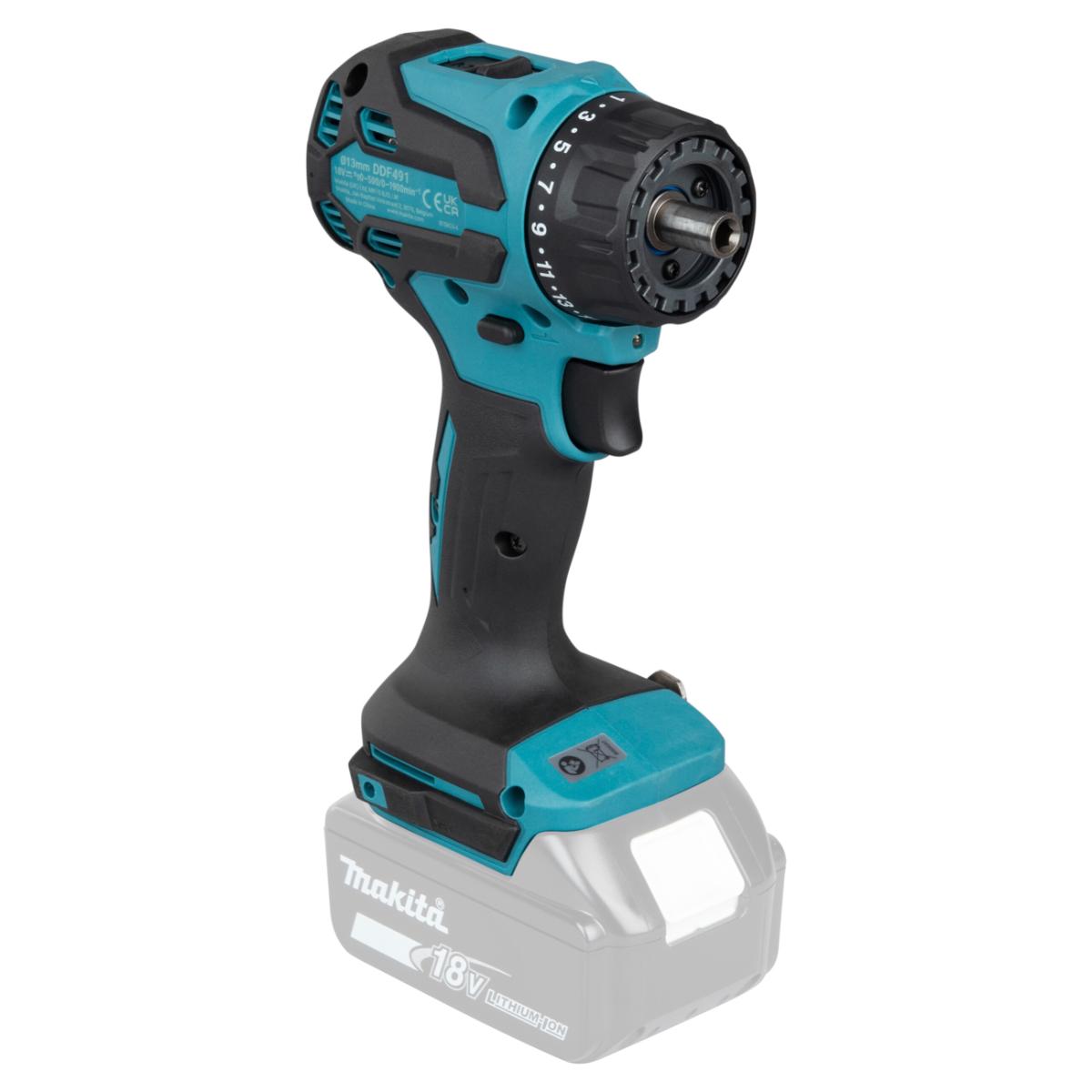 Makita Akku-Bohrschrauber mit Wechselkopfsystem inklusive 4-Kopfaufnahmen LXT 18V - DDF491ZJ01