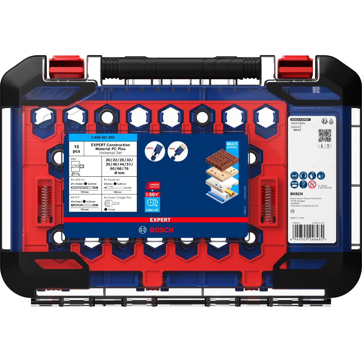 Bosch EXPERT Construction Material Power Change Plus-Lochsägen 15-teiliges Set