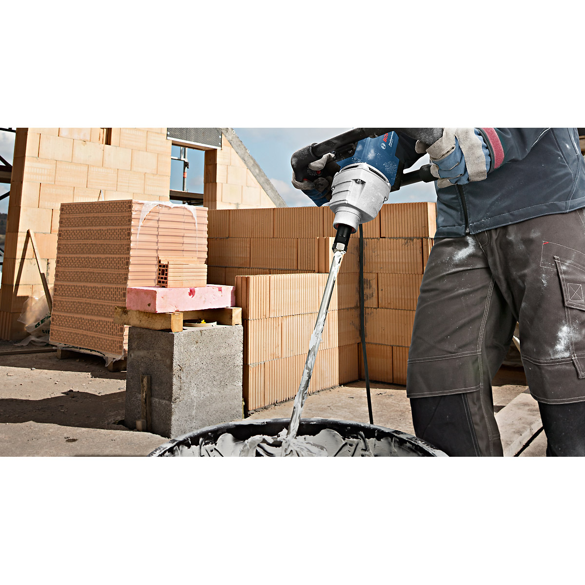 Bosch Rührwerk GRW 12 E, 1-Gang Rührwerk, 1200 W