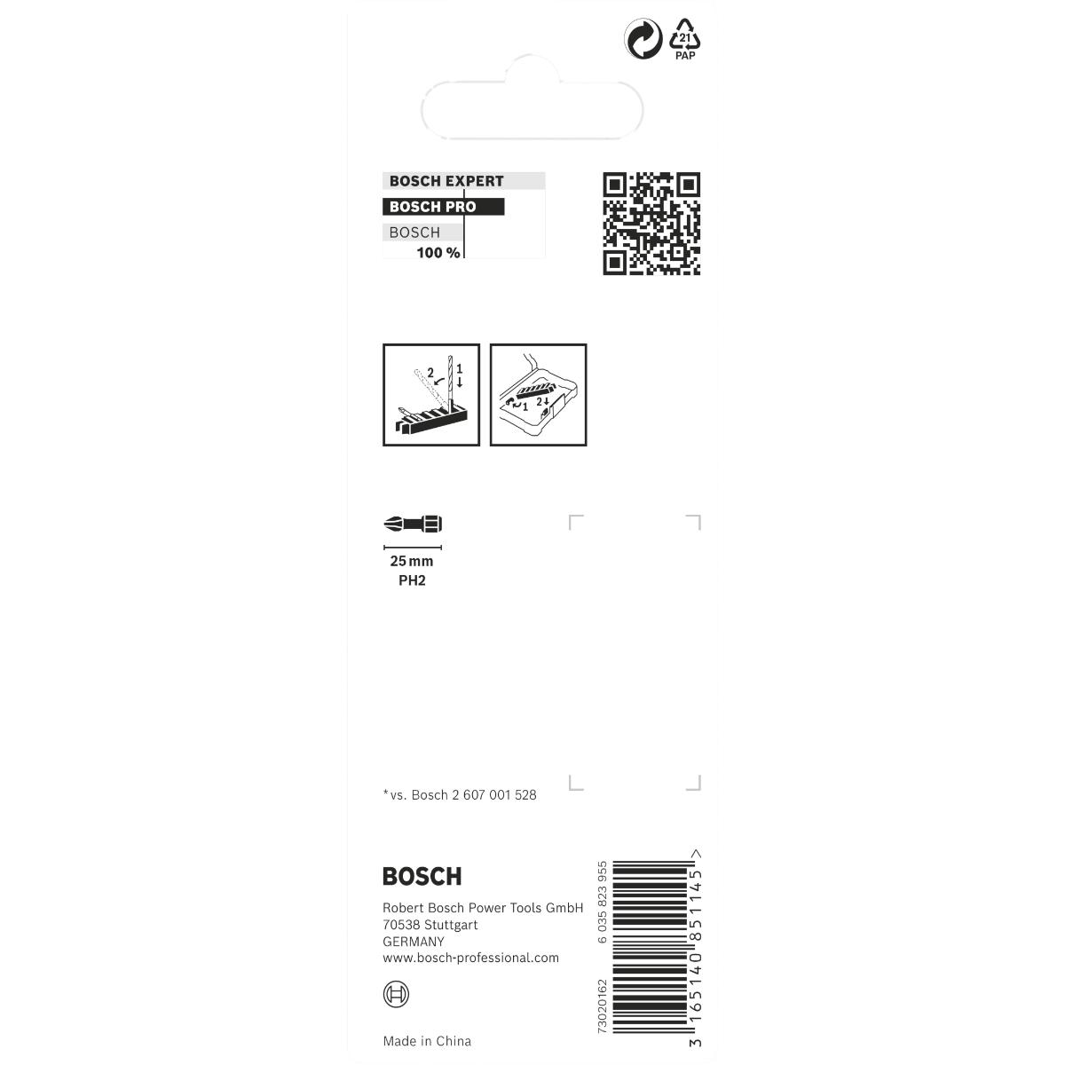 Bosch PRO Schrauberbit-Set Impact Control, 8-teilig, 8 x PH2, 25 mm