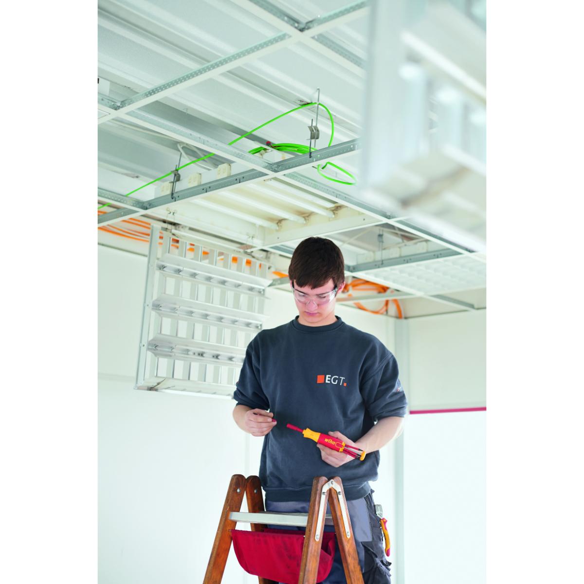 Wiha Schraubendreher mit Bit Magazin LiftUp electric Schlitz, Phillips mit 6 slimBits