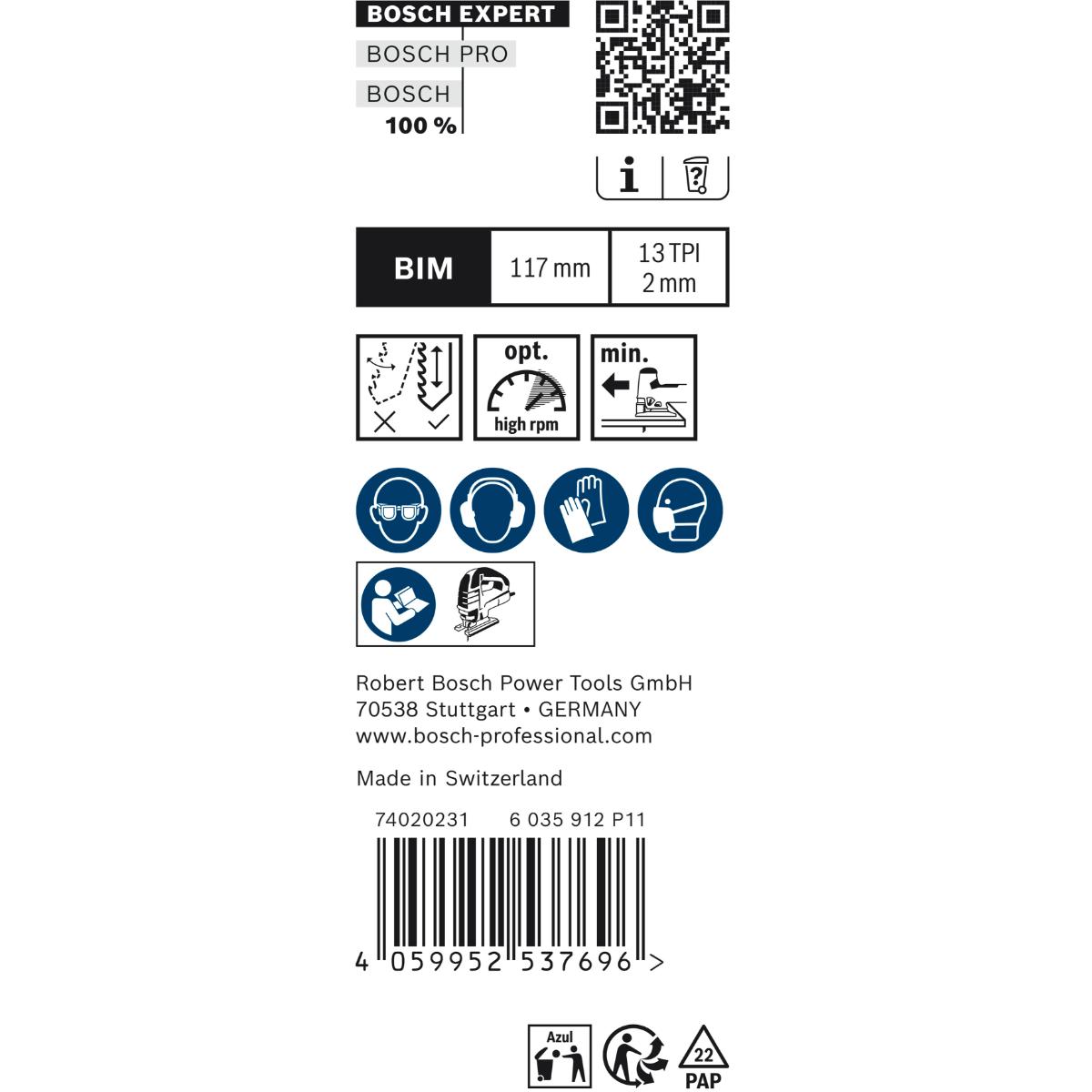 Bosch EXPERT ‘Hardwood 2-side clean’ T 308 BF Stichsägeblatt