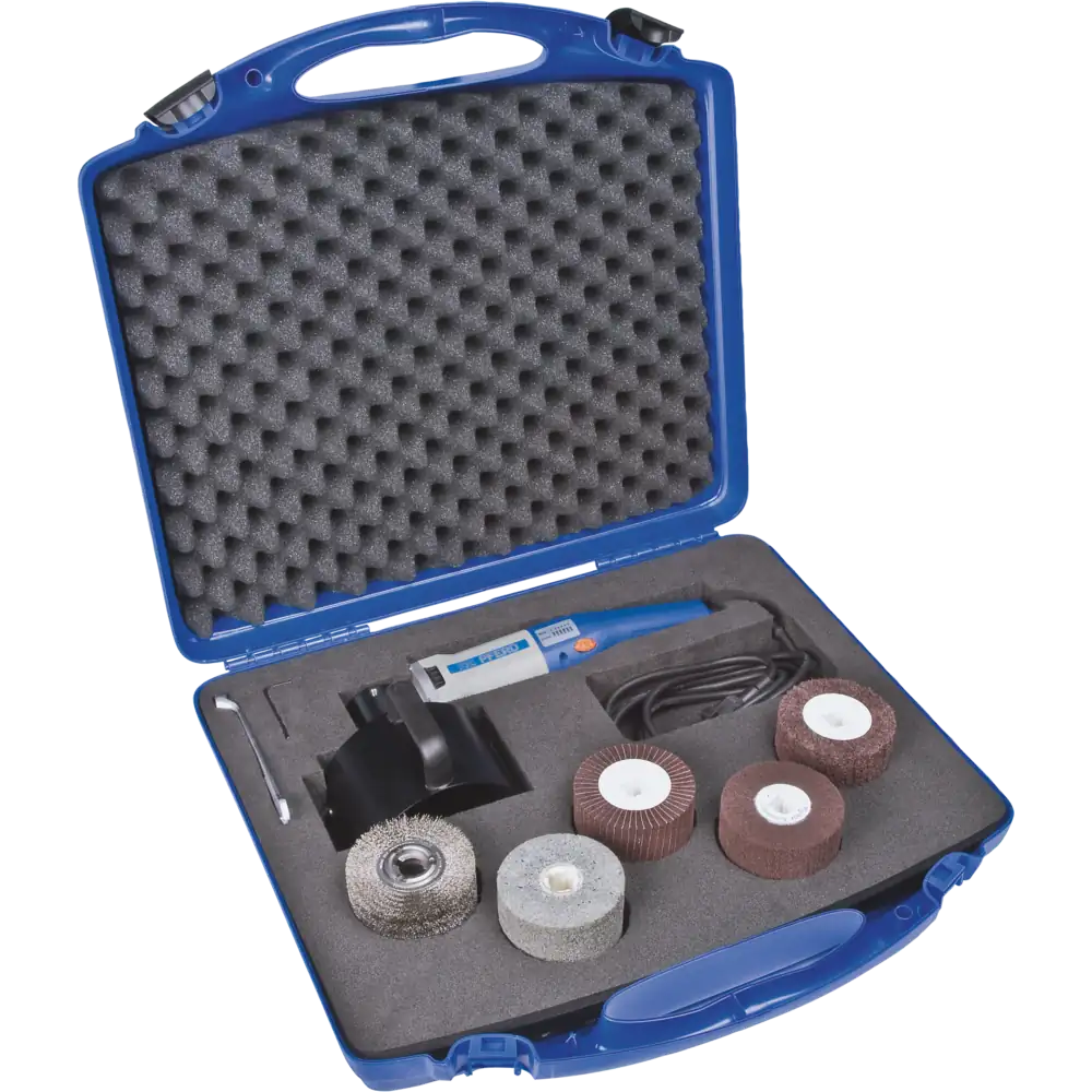 PFERD TOOLS 3-tlg. Walzenschleifer UWER 15/40 230 V im Set mit Lamellenwalzen Ø 100x100 und Zubehör