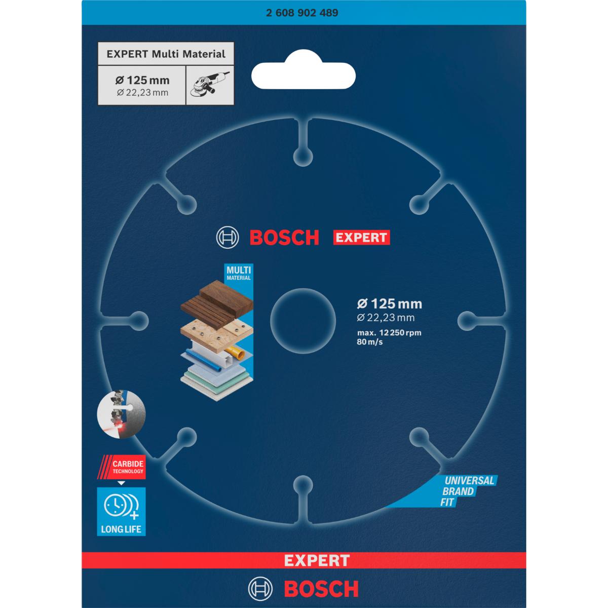 2608902489BO Bosch EXPERT Carbide Multi Wheel Trennscheibe, 125 mm, 22,23 mm