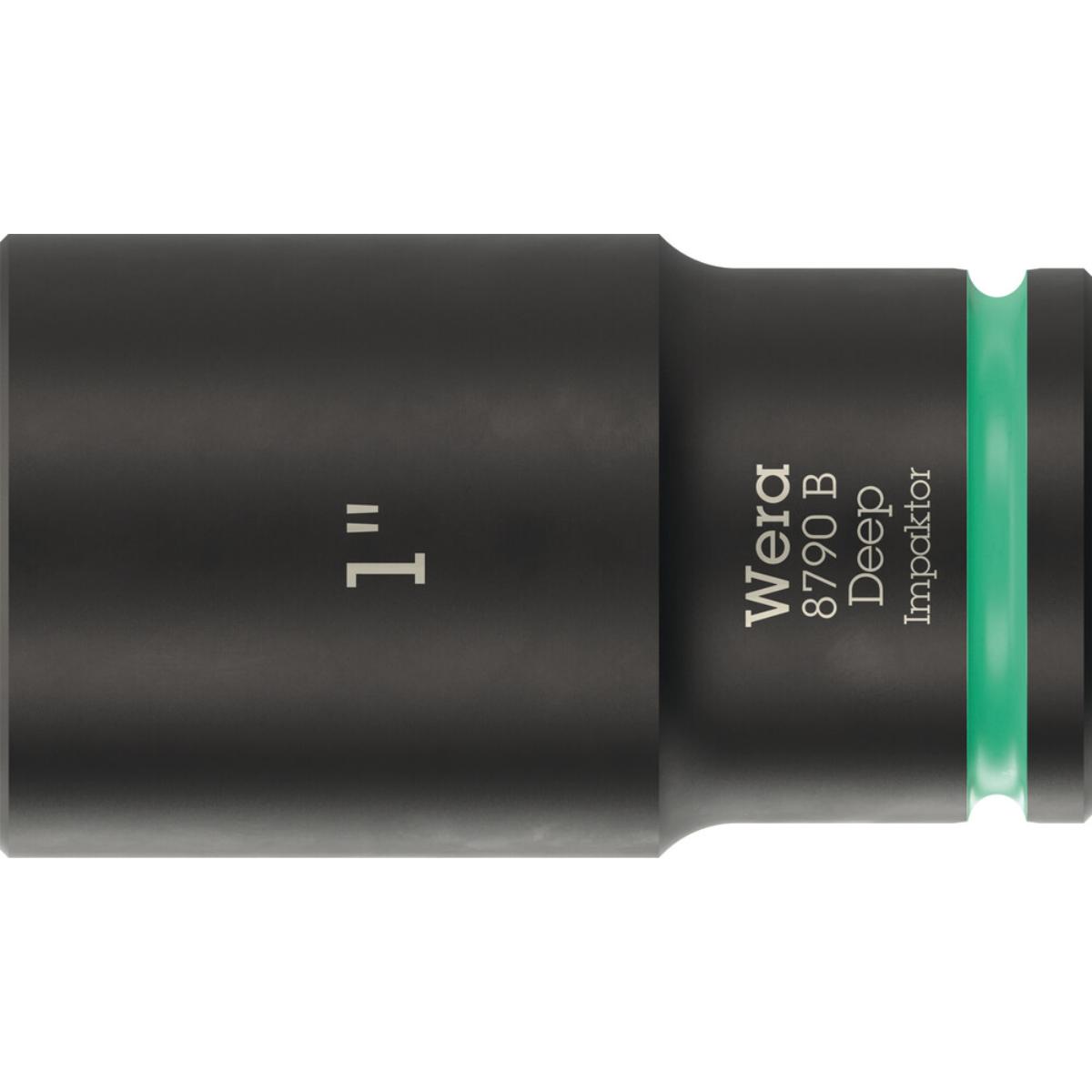 Wera 8790 B Impaktor Deep Steckschlüsseleinsatz mit 3/8 zoll-Antrieb, 1 zoll x 63 mm