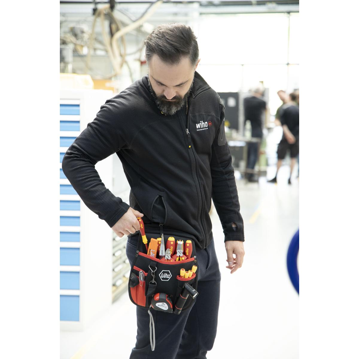 Wiha Werkzeug Set Elektriker gemischt, 18-teilges Set mit Gürteltasche