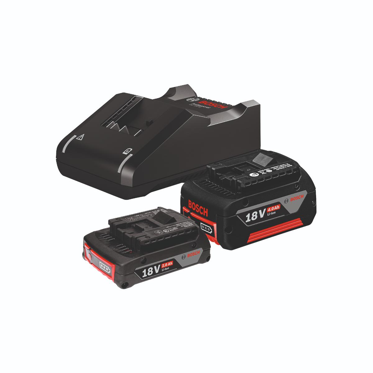 Bosch Starter-Set 1 x GBA 18V 2.0Ah + 1 x GBA 18V 4.0Ah + GAL 18V-40
