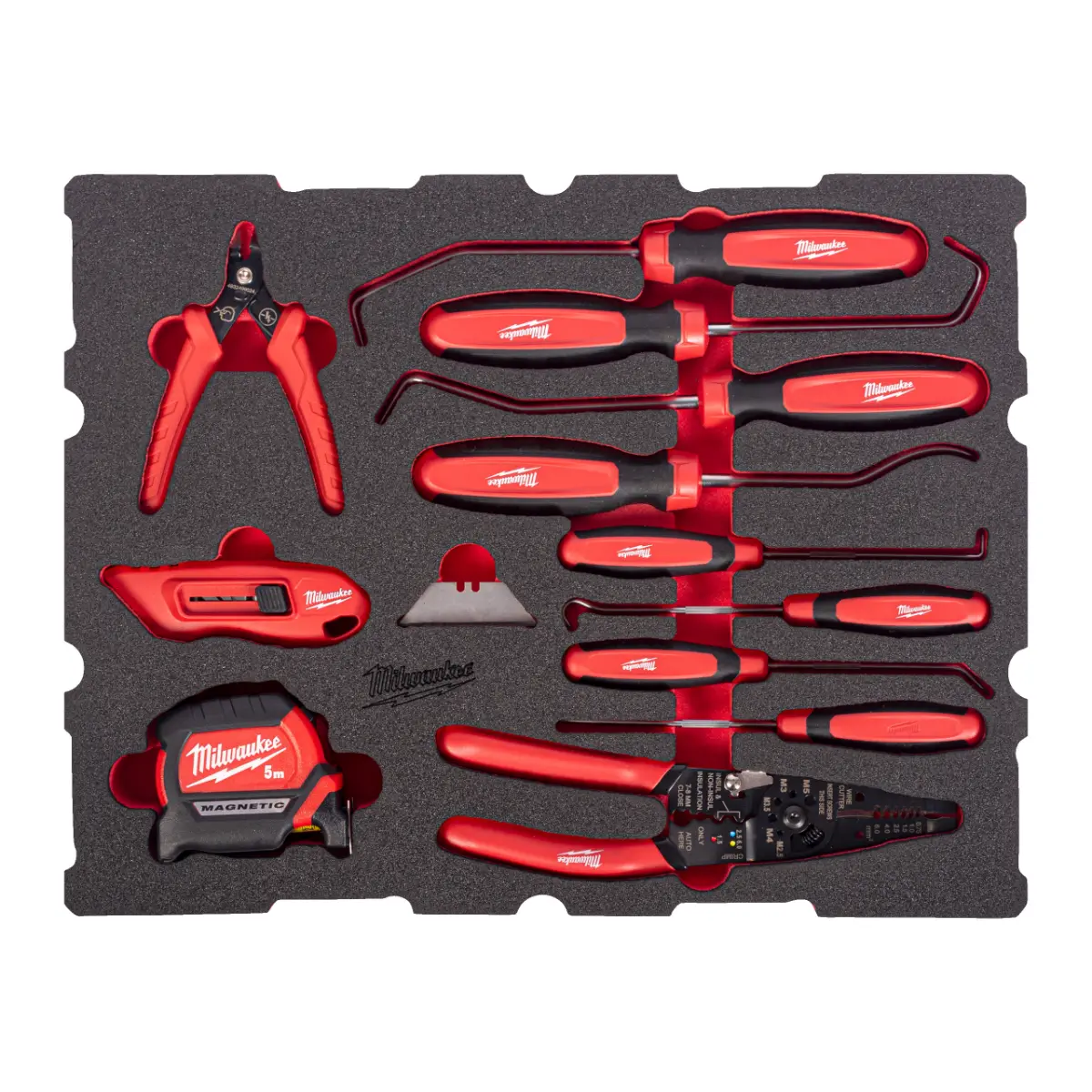 Milwaukee Haken- und Anreißwerkzeuge Einlage 17-teilige Einlage für PACKOUT Koffer mit Schubladen