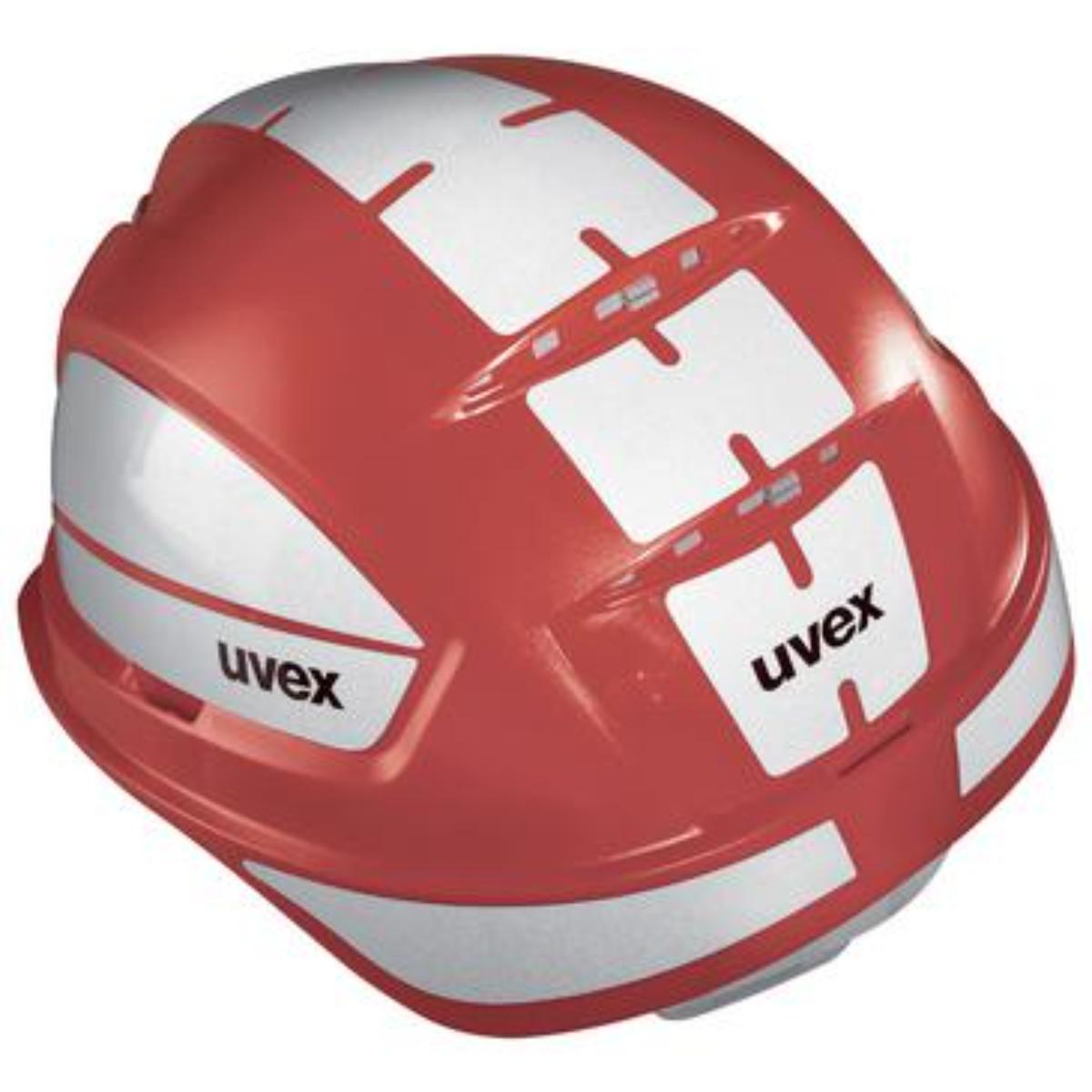 Uvex pheos IES Schutzhelm rot mit Reflexset L