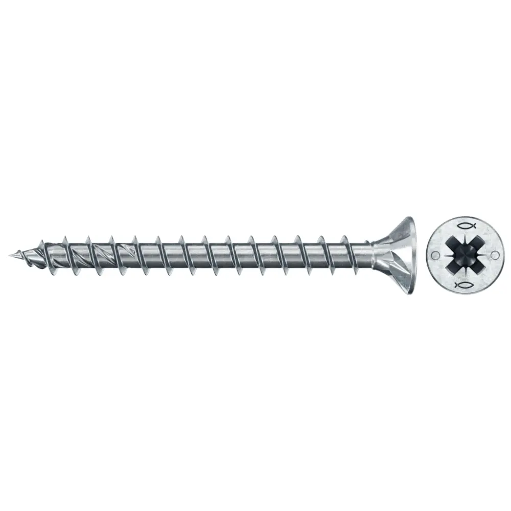 Fischer Spanplattenschraube 4,0x40 PowerFast FPF II CZF BC, Senkkopf, Kreuzschlitz PZ, Vollgewinde