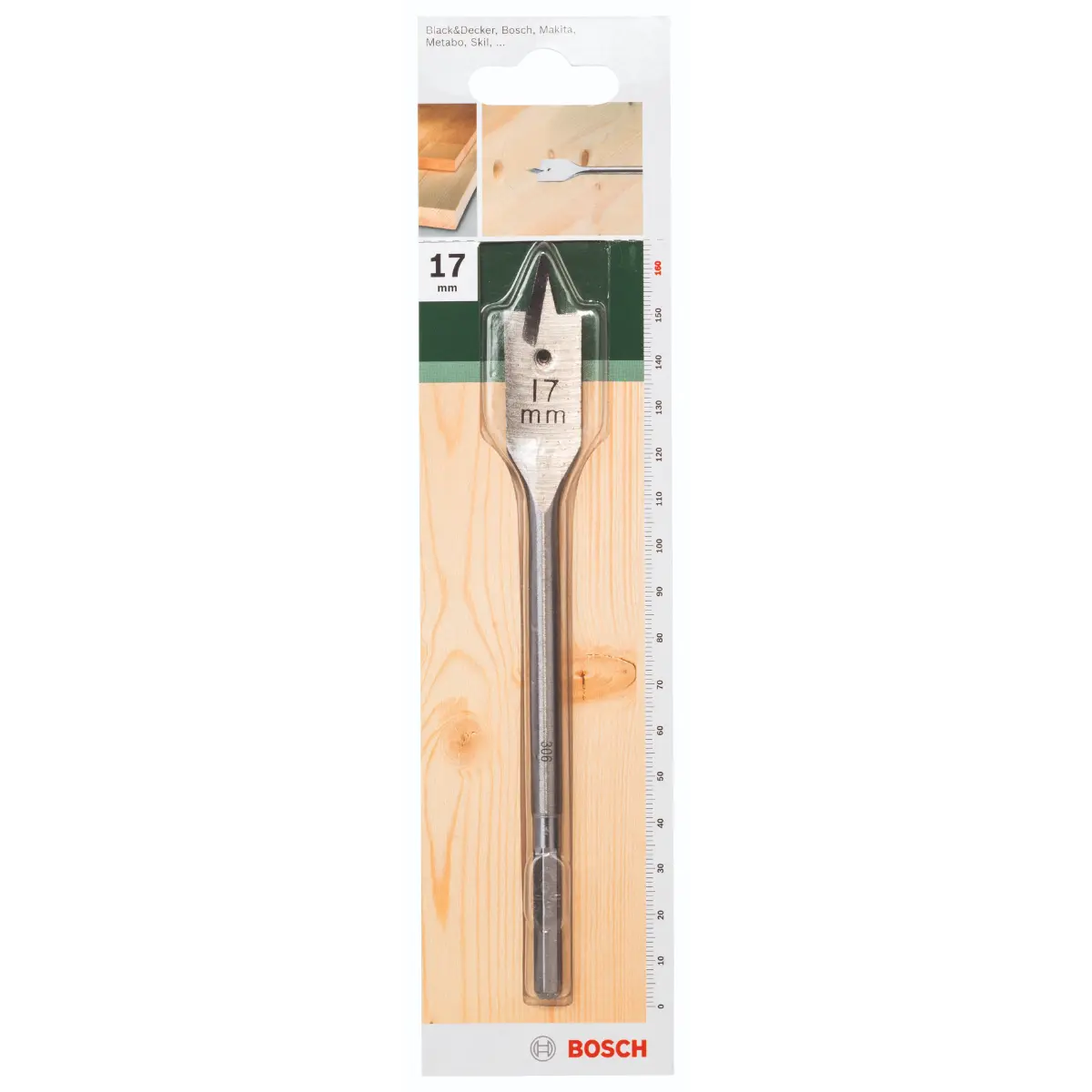 Bosch Flachfräsbohrer, Sechskant D= 17,0 mm, L= 160 mm
