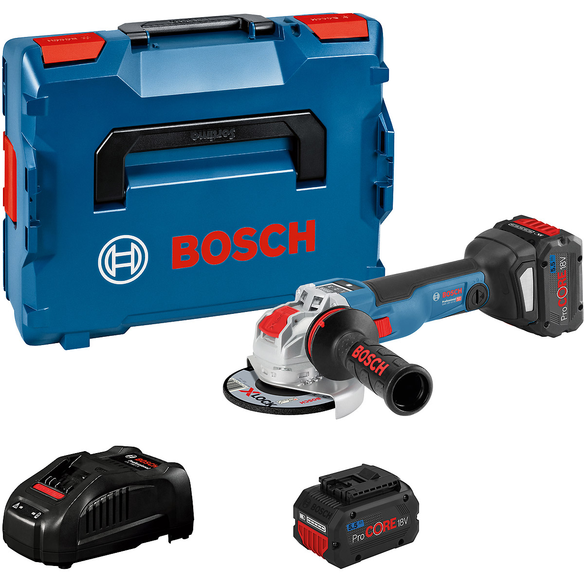 Bosch Akku-Winkelschleifer mit X-LOCK GWX 18V-10 SC