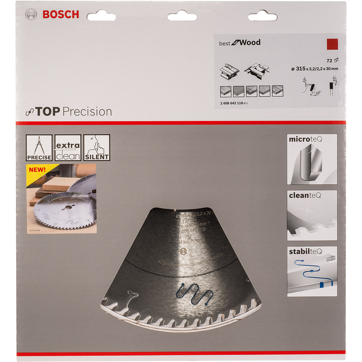 Bosch Kreissägeblatt Top Precision Best for Wood, 315 x 30 x 3,2mm, 72 Zähne