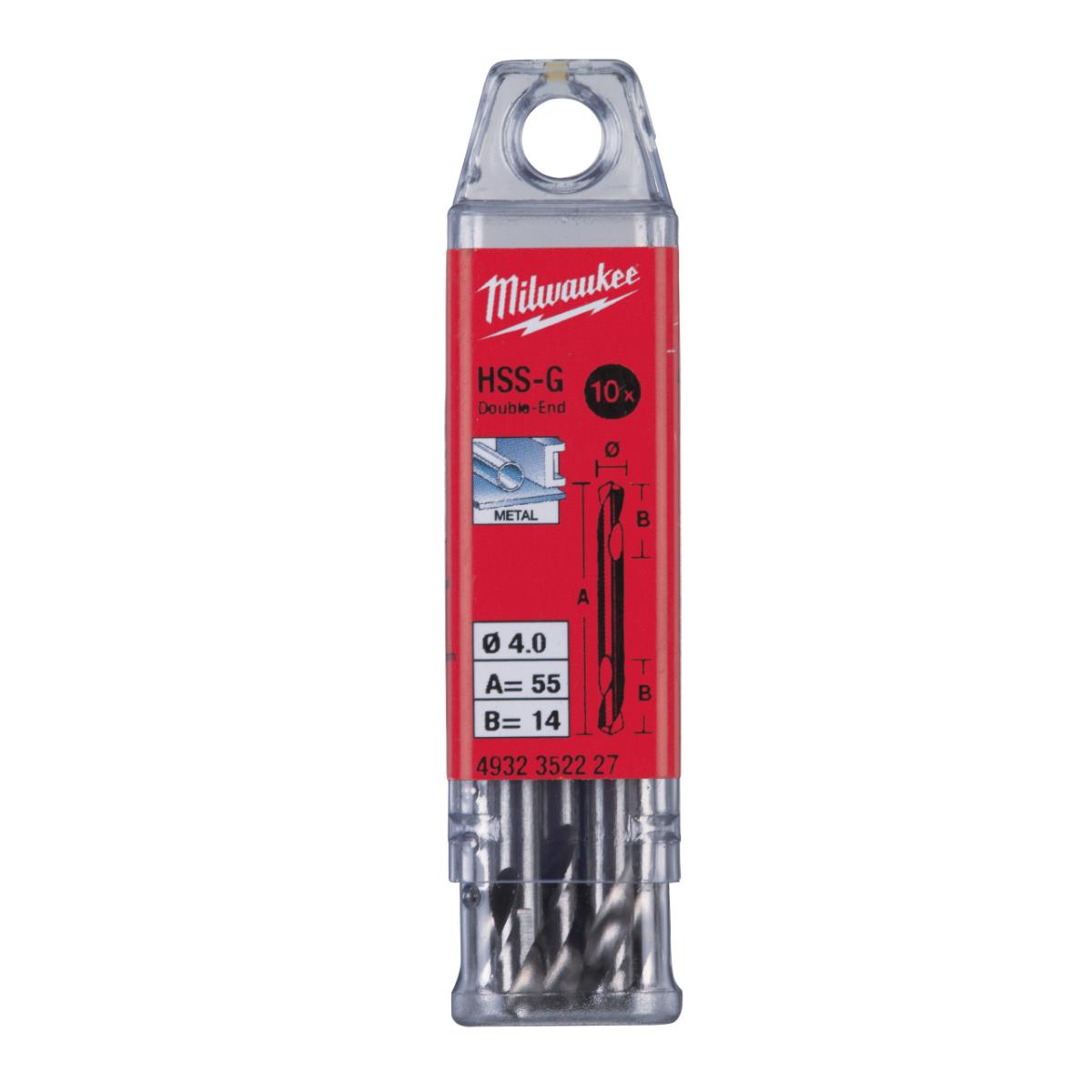 Milwaukee - METALLBOHRER HSS-G DOPPEL 4.0X55MM (10) - 4932352227