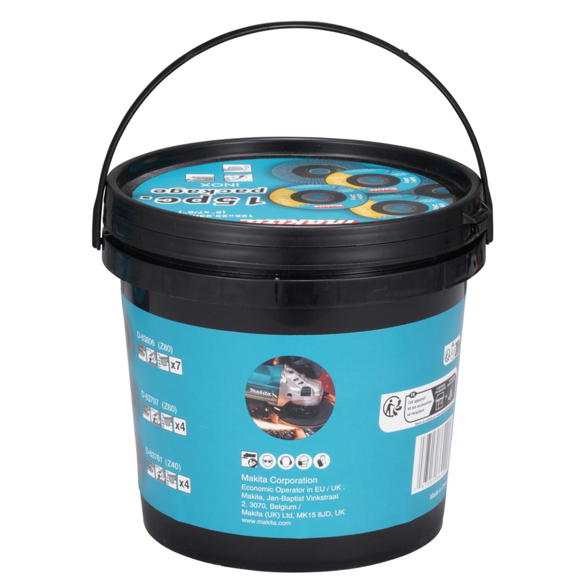 Makita Fächerschleifscheiben 125 mm Z40-Z80 15-teiliges Set