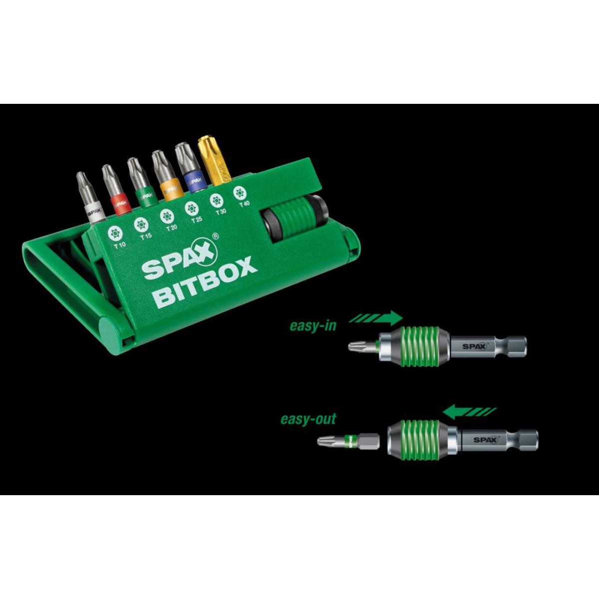 SPAX Bitbox T-Star Plus (6 Bits T10-T40 25mm + 1 Bit-Halter)