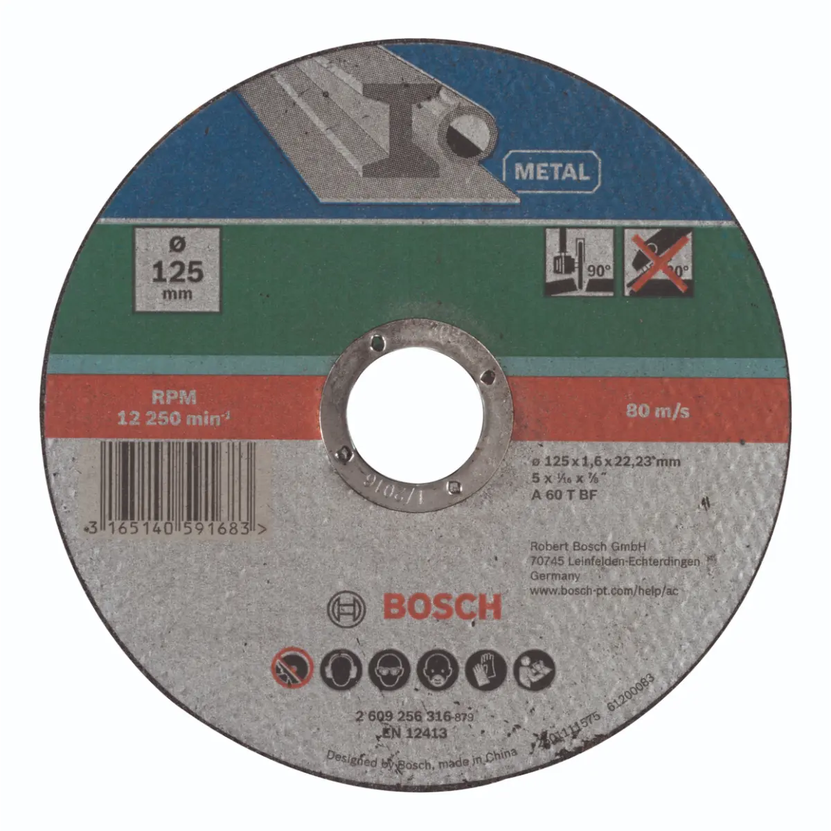 Bosch Trennscheibe gerade, Metall D= 125 mm, Dicke= 1,6 mm