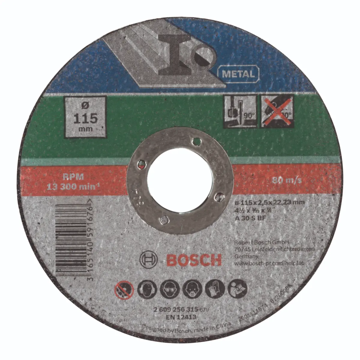 Bosch Trennscheibe gerade, Metall D= 115 mm, Dicke= 2,5 mm