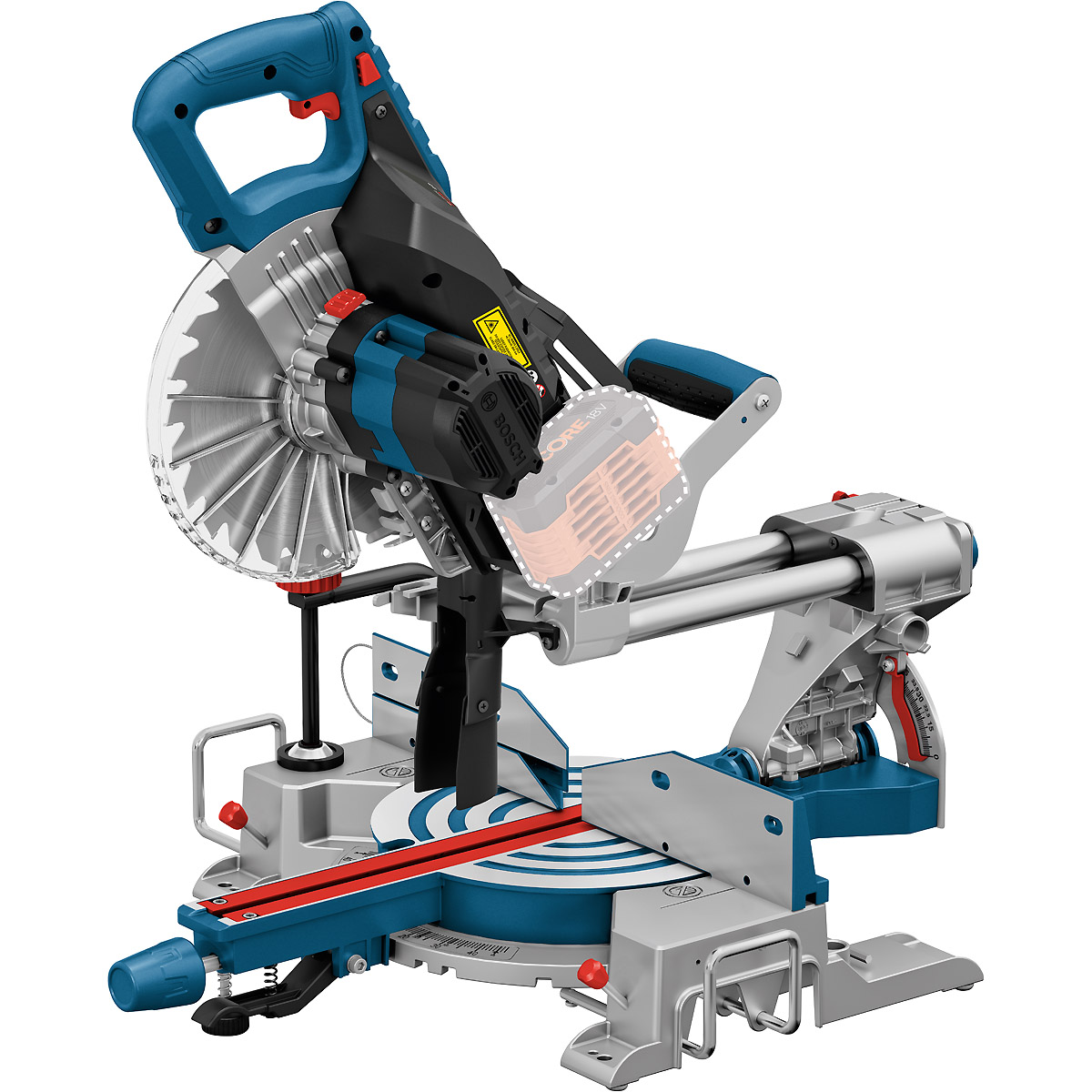 Bosch Akku-Kapp- und Gehrungssäge BITURBO GCM 18V-216, Solo Vers., o. Akku u. Ladege.
