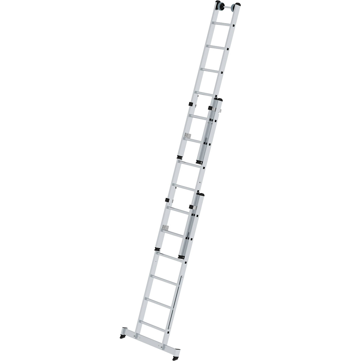 Munk Sprossen-Mehrzweckleiter 3-teilig mit nivello®-Traverse und Wandlaufrollen