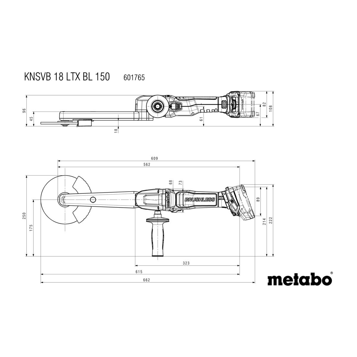 Metabo Akku-Kehlnahtschleifer KNSVB 18 LTX BL 150, metaBOX 185 XL
