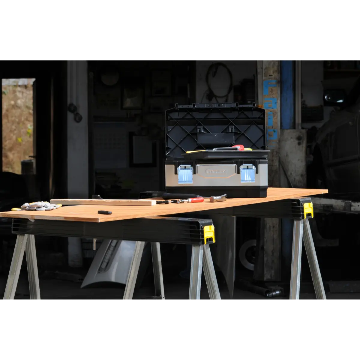 STANLEY Unterstellbock Metall, zusammenlegbar, Aluminium, Set