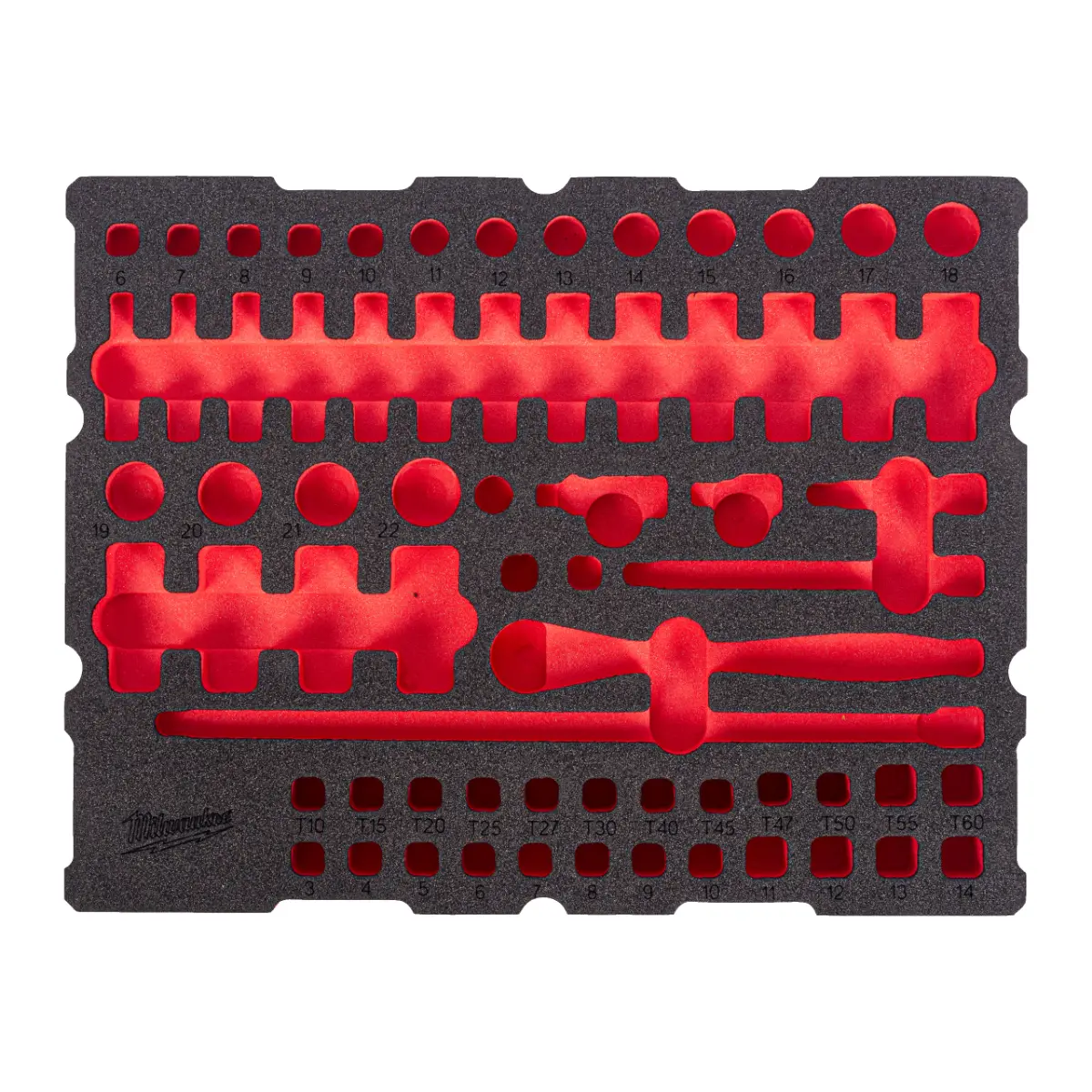Milwaukee Ersatz-Einlage für 1/4" Ratschen- u. Steckschlüsseleinsätze PACKOUT Einlage