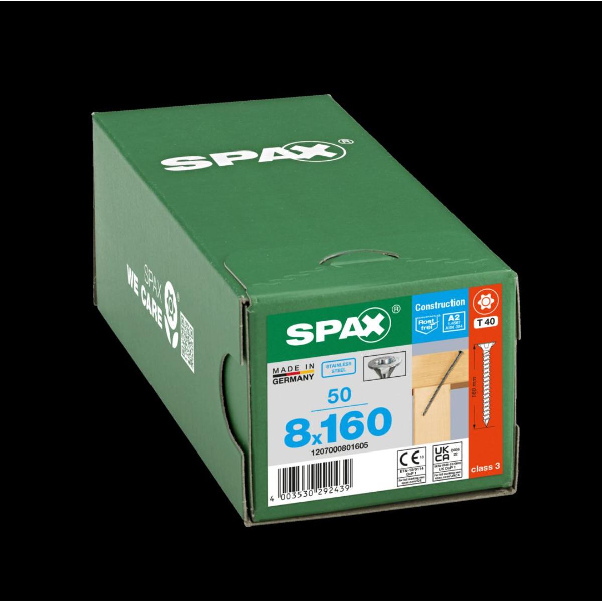 SPAX-S A2 SENKKOPF FRAESRIPPEN T-STAR PLUS T40 VOLLGEWINDE CUT 50 Stück