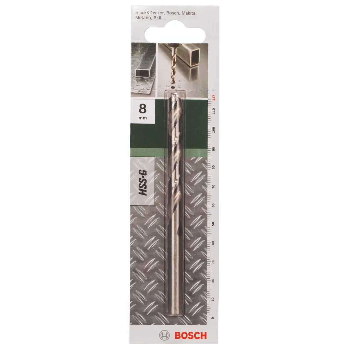 Bosch Metallbohrer HSS-G, DIN 338 D= 8,0 mm, L= 117 mm