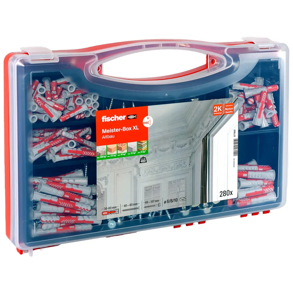 Fischer Dübelsortiment Meister-Box XL Altbau + Schrauben (280 Teile)