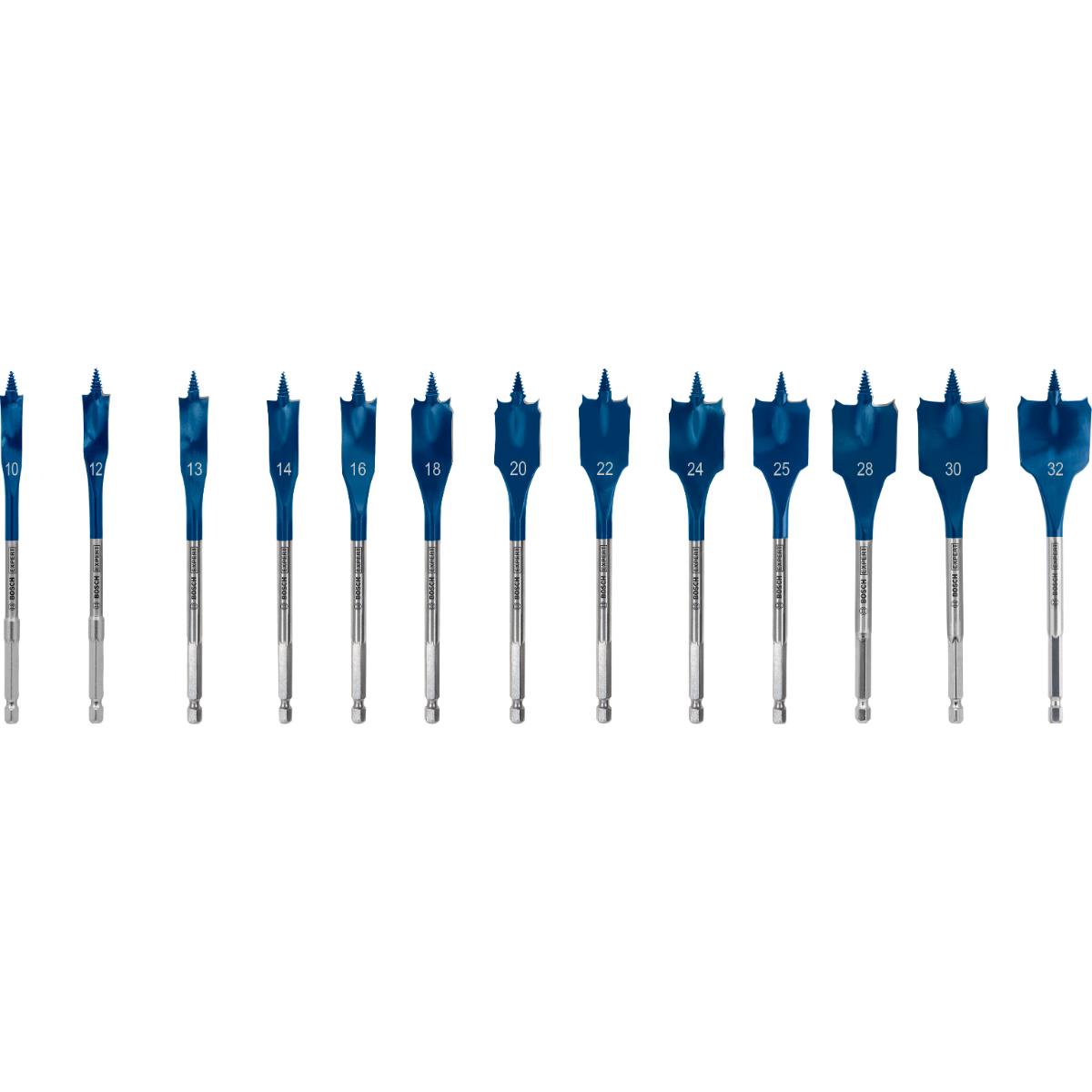 Bosch EXPERT Self Cut Speed Flachfräsbohrer-Set, 10-32 mm, 13-teiliges Set