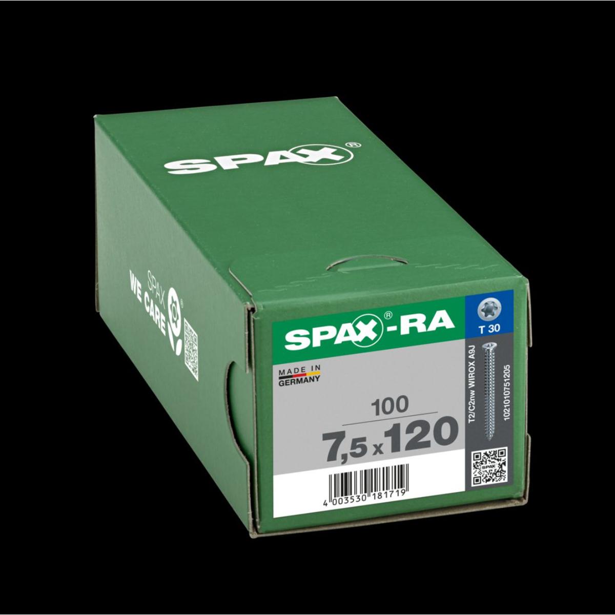 SPAX-Ra Flachsenkkopf T-Star Plus T30 Vollgewinde WIROX, 100 Stück