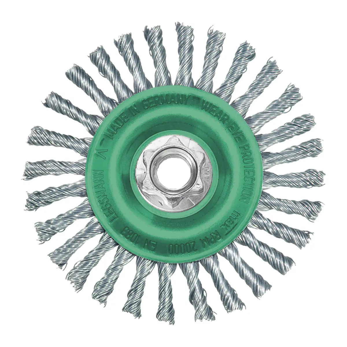 Milwaukee Rundbürste für Winkelschleifer, gezopft, Edelstahl 125 x 6 x 0,5 mm, M14