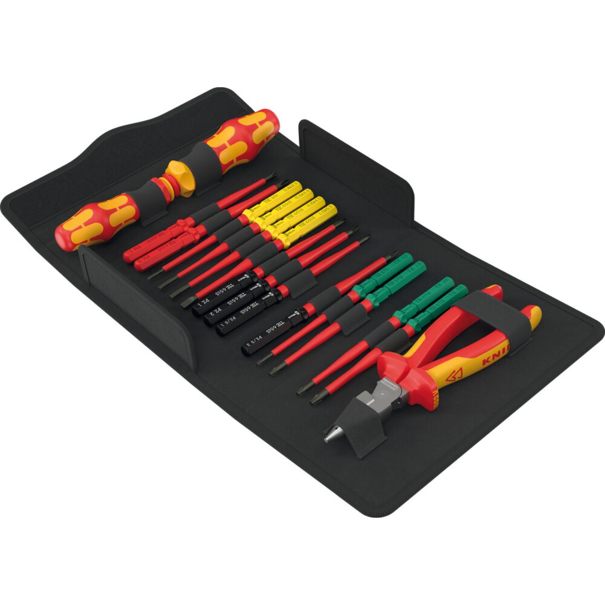 05006610001we Wera Kraftform Kompakt VDE 17 extra slim 2 Tool Finder, 17-teiliges Set