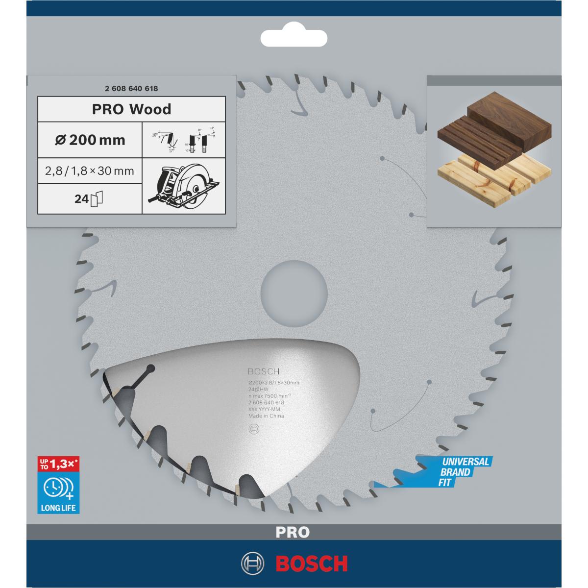 Bosch PRO Kreissägeblatt Optiline Wood für Handkreissägen ø 200 mm