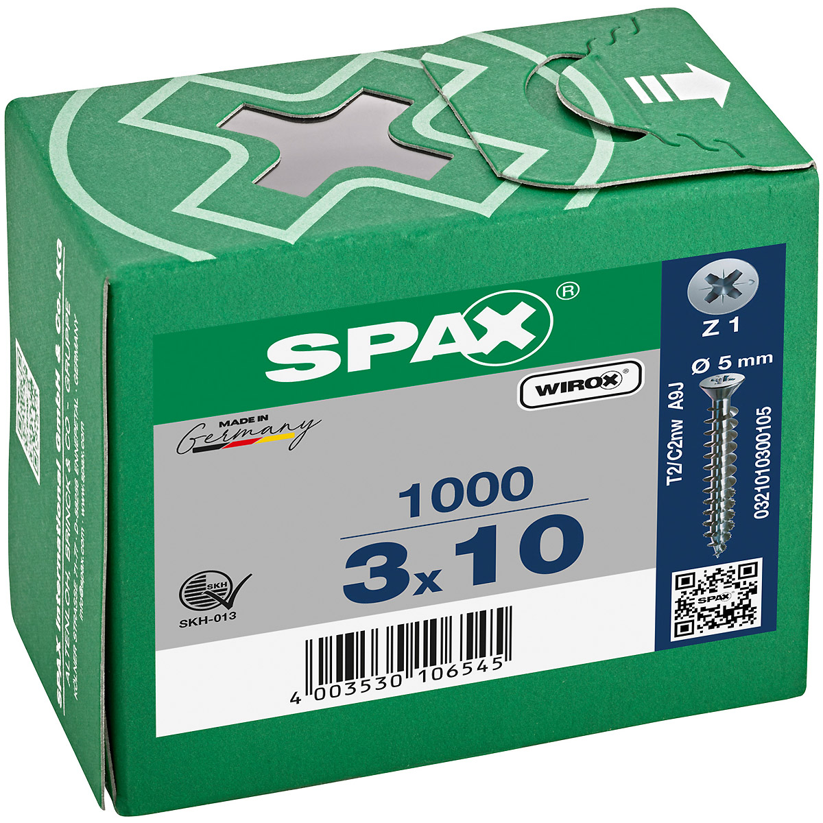 SPAX-S Senkkopf Bremsrippen kleiner Kopf Kreuzschlitz Z1 Vollgewinde WIROX, 1000 Stück