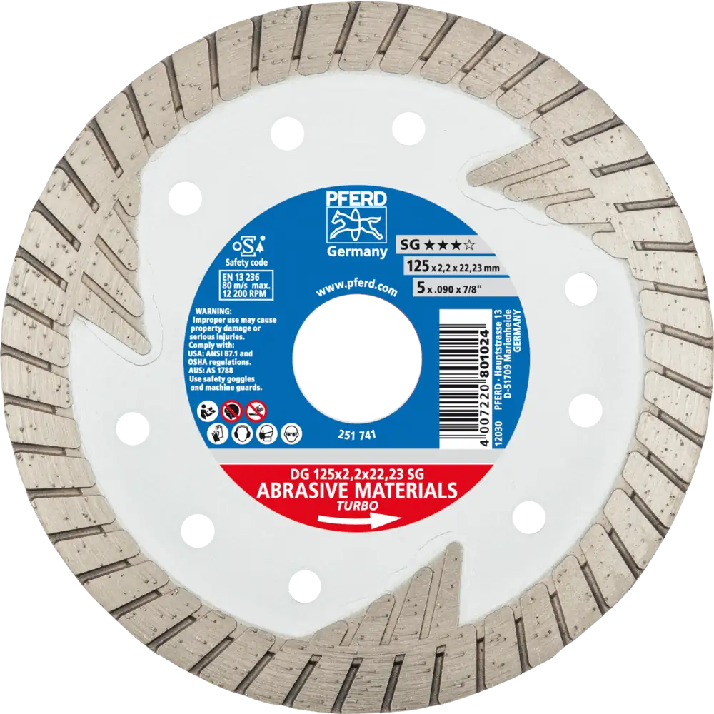PFERD TOOLS Diamant-Trennscheibe DG SG zum Trennen von Stein/Beton
