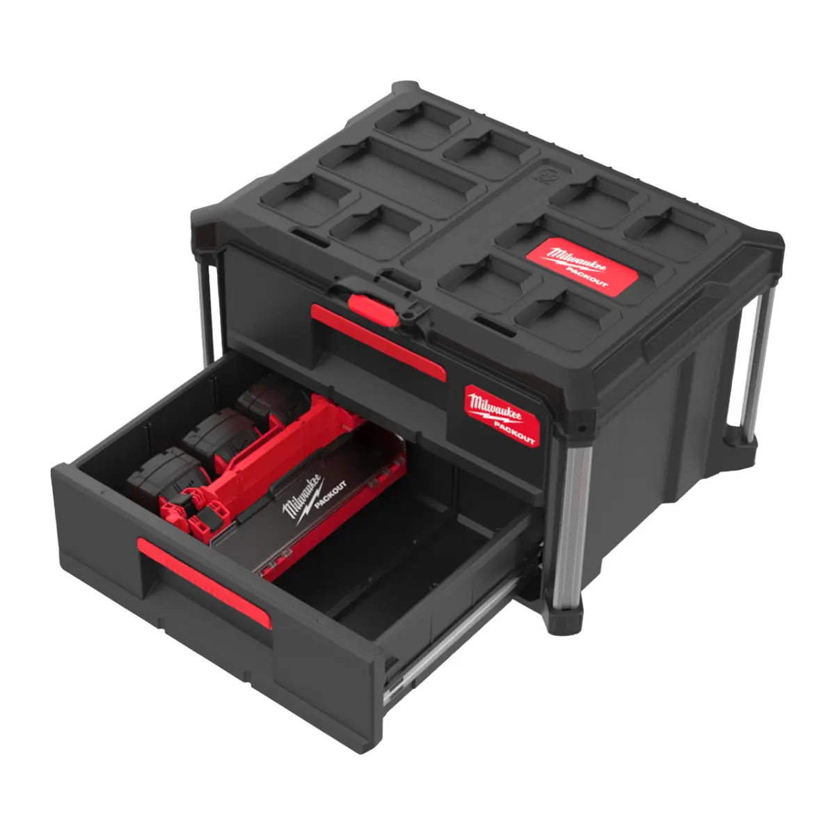 Milwaukee PACKOUT Koffer-Trenner, große Schublade mit Aufnahme für PACKOUT Seitenhalterungen