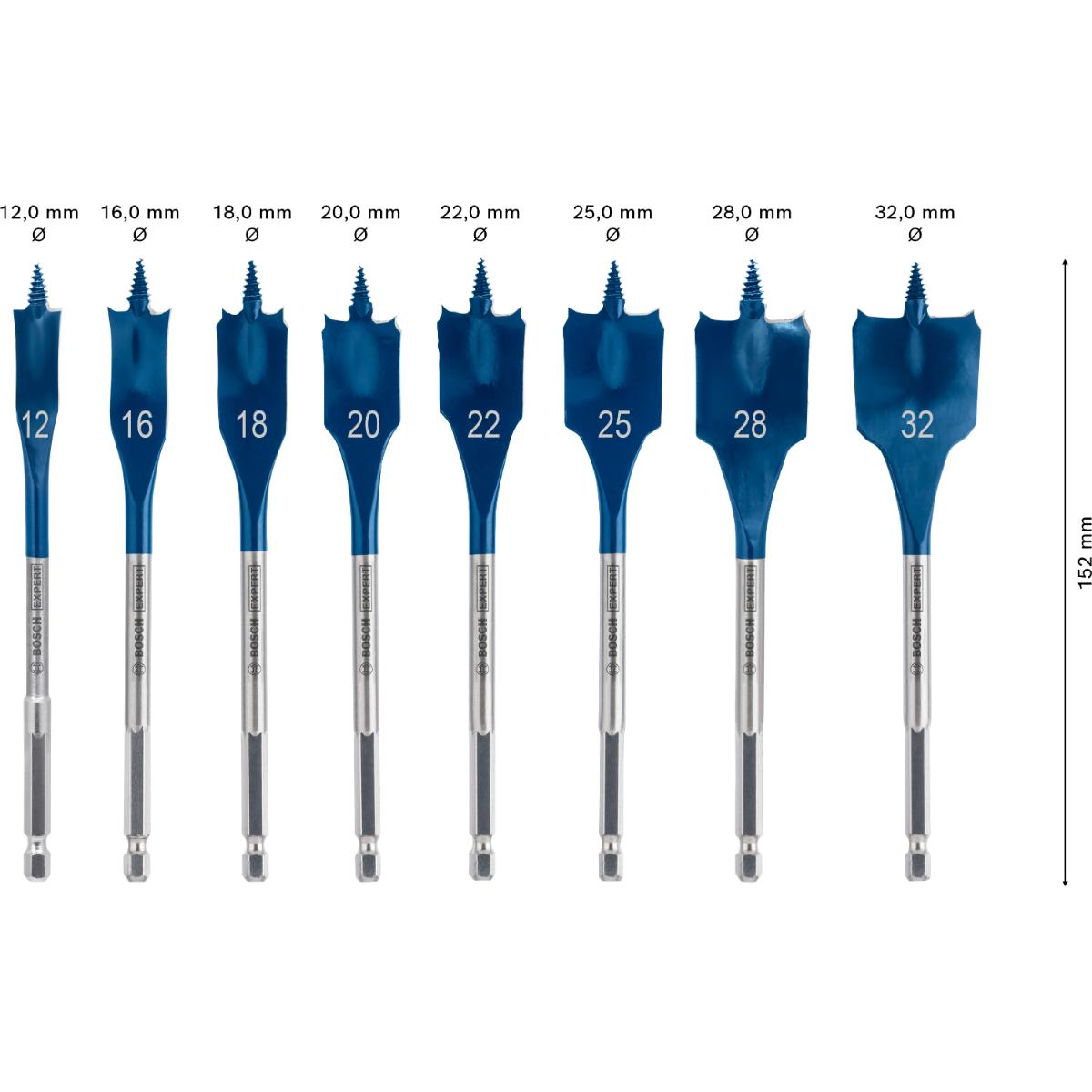 Bosch EXPERT SelfCutSpeed Flachfräsbohrerset, 8-teiliges Set
