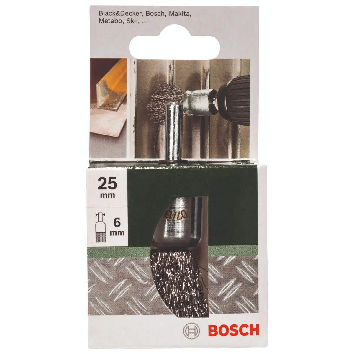 Bosch Pinselbürste für Bohrmaschinen - gewellter Draht, 25 mm