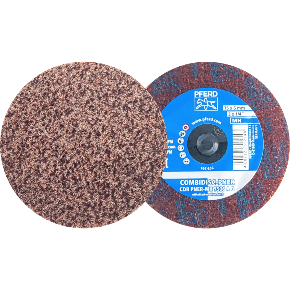 PFERD TOOLS COMBIDISC verpresste Vliesronde CDR PNER Ø 75mm Mittelhart A Grob für Finish 