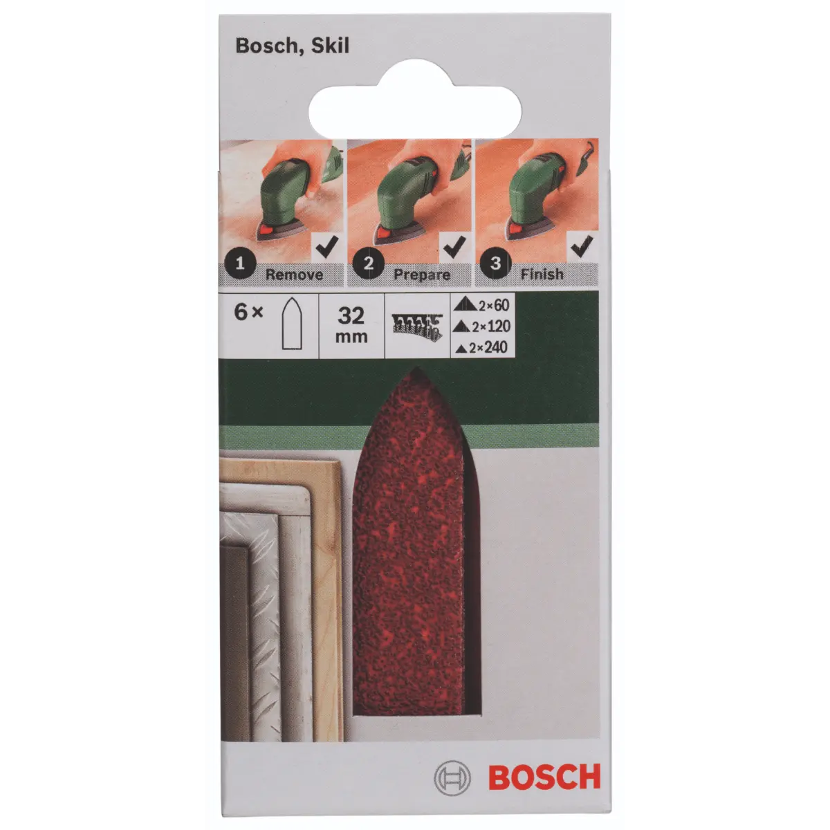 Bosch Schleifblatt-Set für Deltaschleifer, Adapter, 6-tlg.