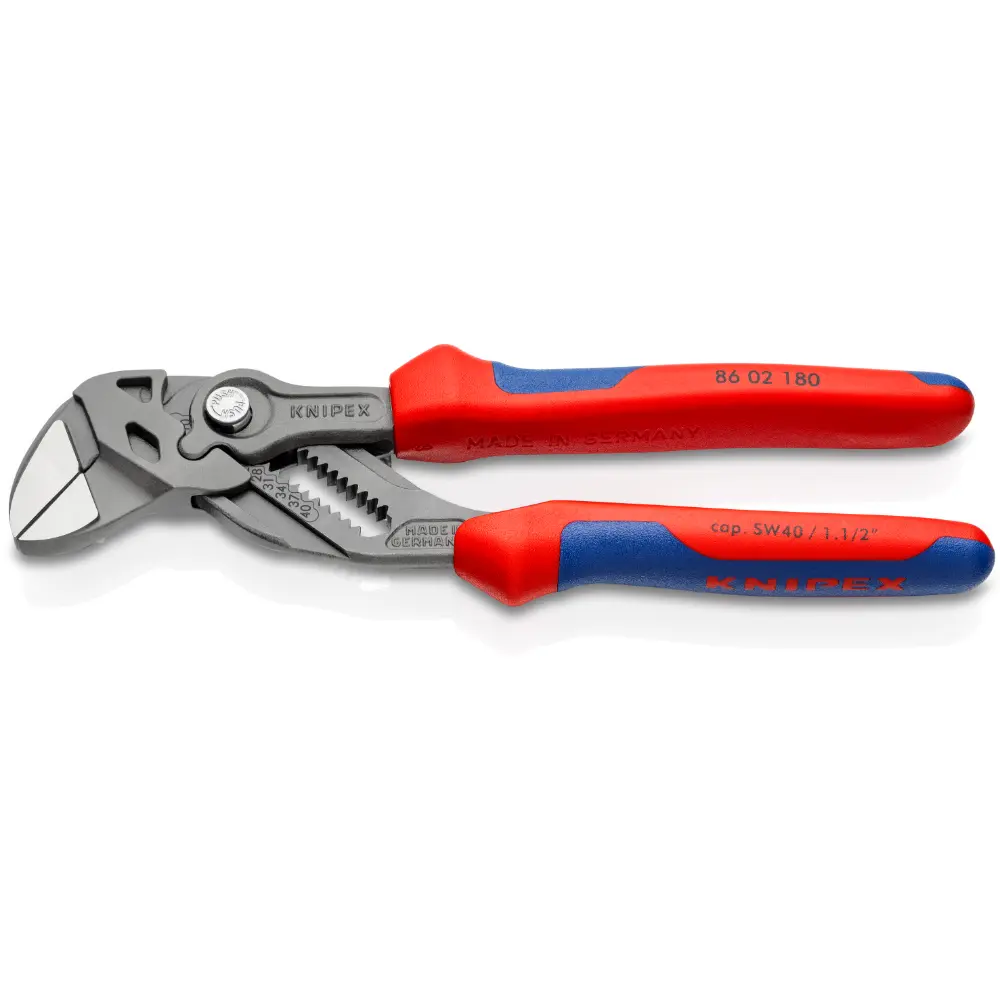 KNIPEX Zangenschlüssel Zange und Schraubenschlüssel in einem Werkzeug grau atramentiert 180 mm