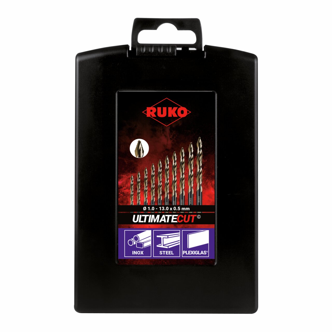 RUKO ULTIMATECUT Spiralbohrer-Satz DIN 338 Typ FLOWSTEP® HSS-Co 5 - 25-tlg.