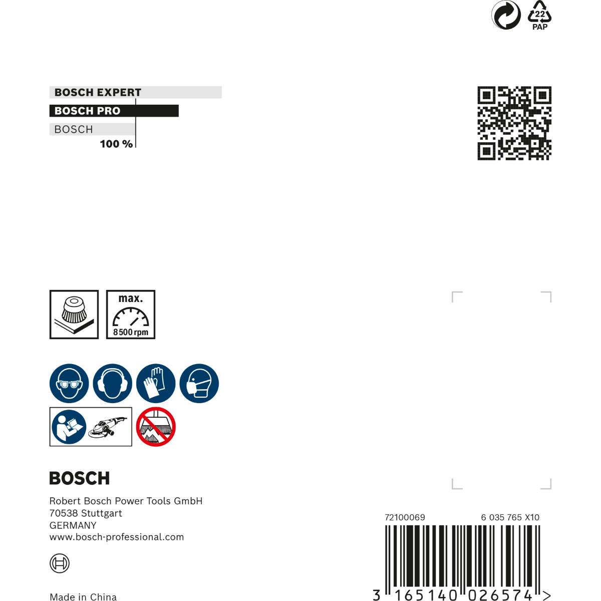 Bosch PRO Topfbürste, Stahl, gezopfter Draht, M14