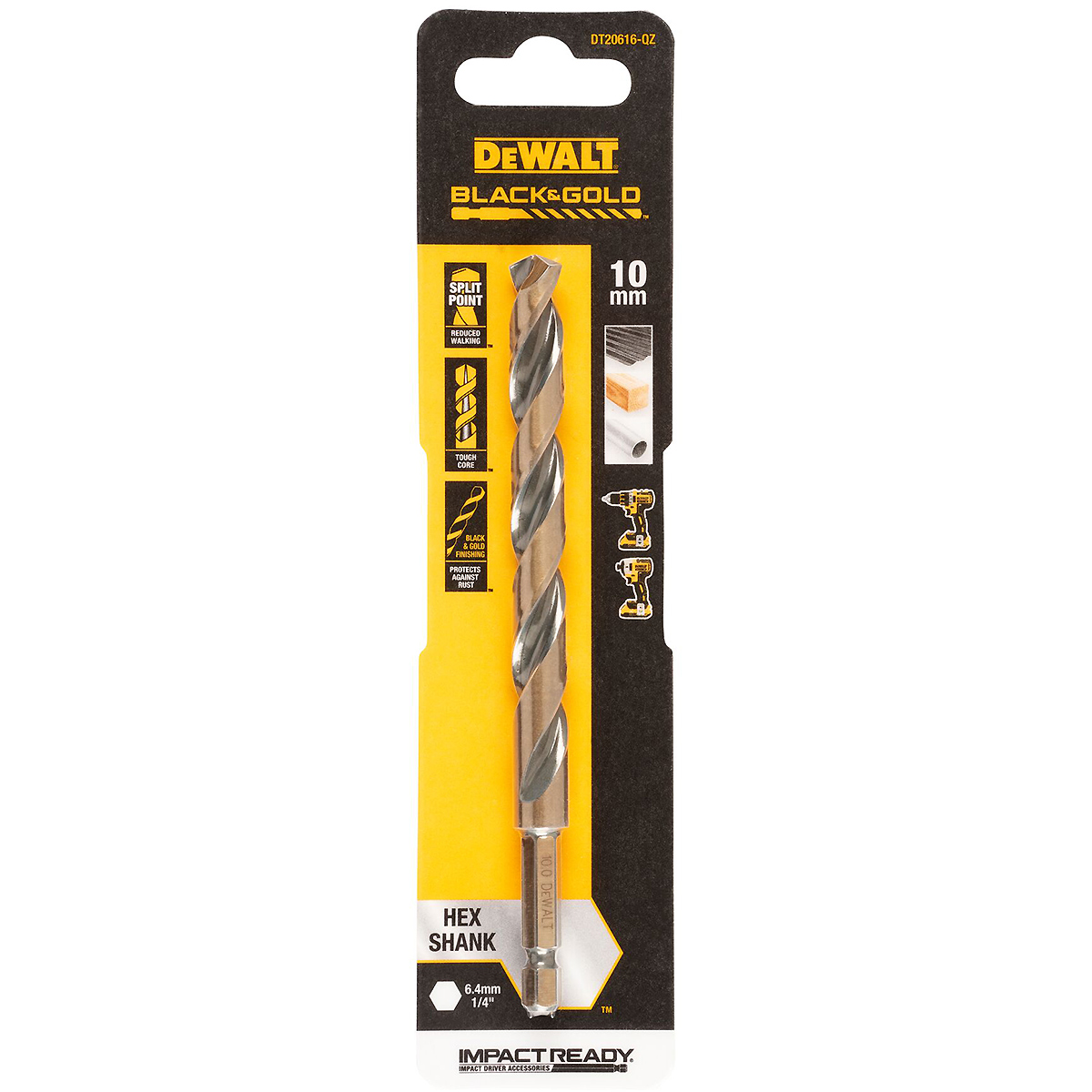DEWALT Black&Gold Metallbohrer HSS-G Sechskant