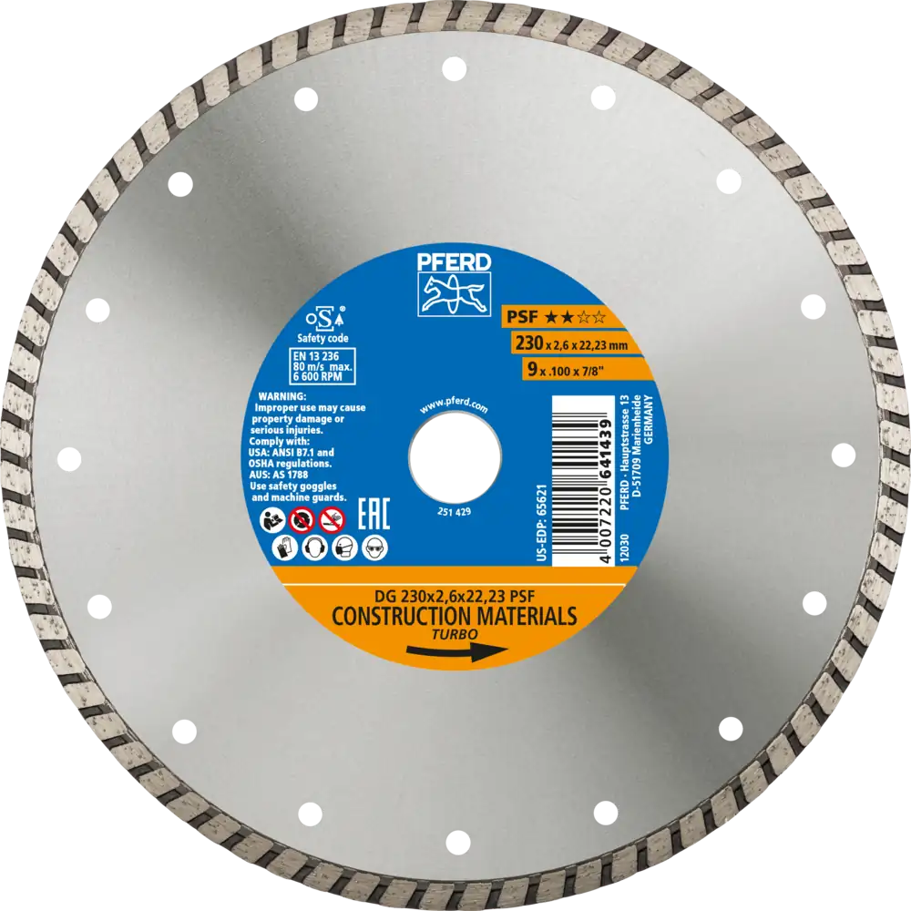 PFERD TOOLS Diamant-Trennscheibe DG PSF für Stein und Beton ZA