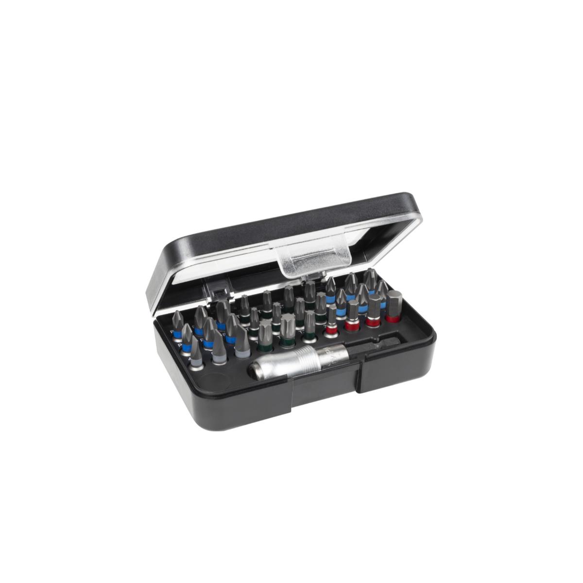 Wiha Bit Set Standard 25 mm gemischt 31-teilges Set 1/4 zoll C6,3 in Box mit Gürtelclip